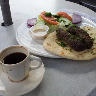 Turkish coffee and beef koftas... perfect.