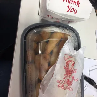 Sweet and sour chicken, white rice and a spring roll