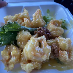 Honey walnut shrimp made with honey mustard sauce. I&apos;m so confused.