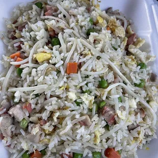 Fried rice with not a drop of soy sauce or oyster sauce