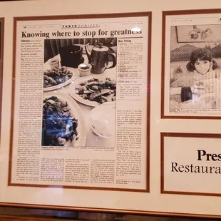 They were featured in print. It's adorable how they hang this up in pride. Support your small business owners!!!