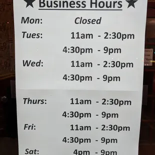 Business Hours