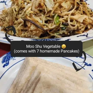 Moo Shu Vegetable with 7 homemade pancakes