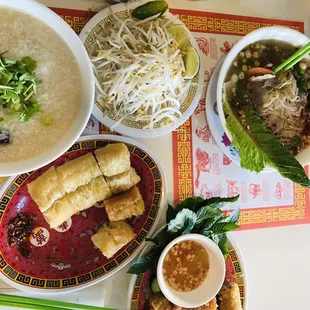 a variety of vietnamese food