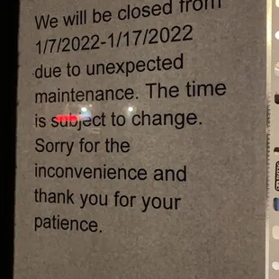 Here is their notice.