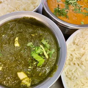 Palak paneer . Spinach dish