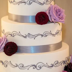 a three tiered wedding cake