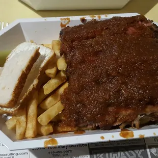 Rib dinner in the fancy new plates.