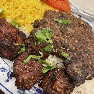 Chapli Kabob with Teka Beef Kabob