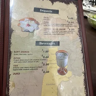 menu