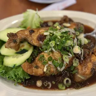 a plate of food on a table