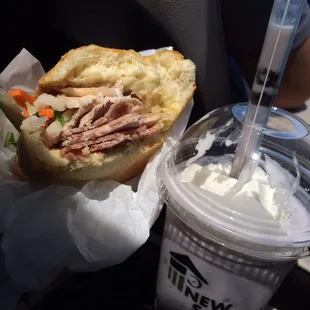 Banh mi #1 and four seasons boba