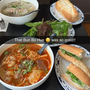 Bun Bo hue and pho and Banh mi