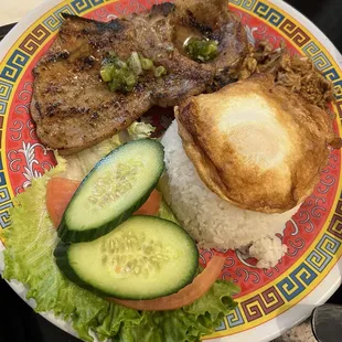 Grilled Pork Chop Rice Plate