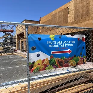 Fruits are located inside the store!
