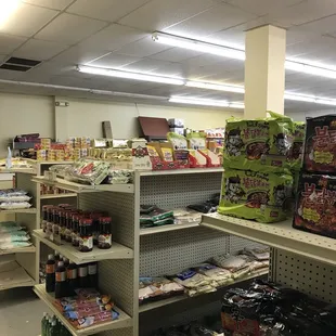 shelves of food and snacks