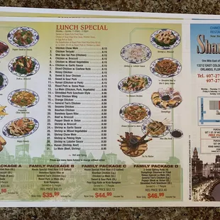 menu and prices
