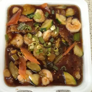 A closer look at the Shrimp Egg Foo Young.
