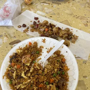 a plate of fried rice