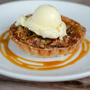 a dessert with ice cream