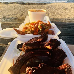 Pork Short Ribs, Sweet Chili Shrimp, And Chicken Pineapple Curry Da Kine Ono Grindz @ Sunset Waianae