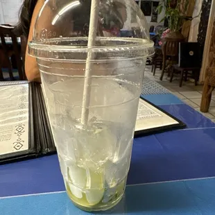 This is the fresh lime juice. I like it. It's really yummy. It's also not sour