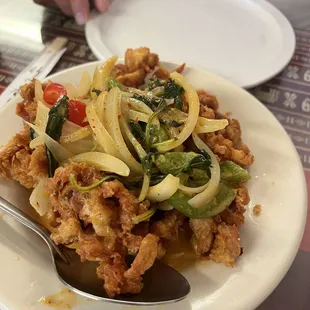 a plate of food on a table