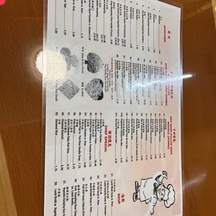 menu