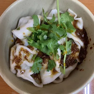 Spicy Scallion Red Oil Pork Dumplings