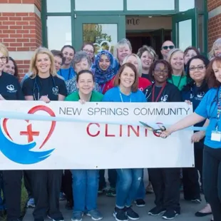 Opening day of the free medical clinic located at the church.