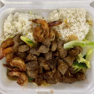 Steak &amp; jumbo shrimp hibachi