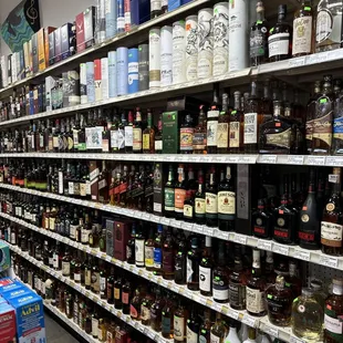 shelves of liquor