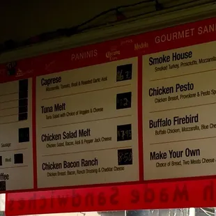 Breakfast and other menu