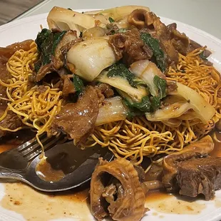 a plate of chinese food