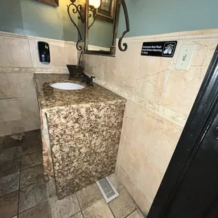 Waterfall Counter in Women's Room