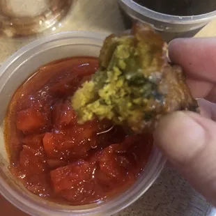 Onion Bhaji with traditional dip