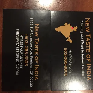 Just a couple more cards. The owner/chef is from Punjab! He know his stuff!