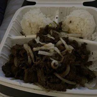 Cardboard Mongolian beef