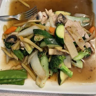 Pad Ginger with pork with plenty of heat!