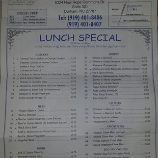 menu