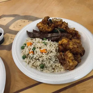 Fried Rice and Orange Chicken