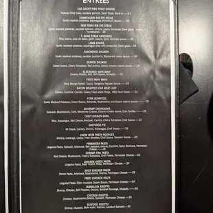 Entree menu 1/7/2025
