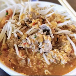 Beef Satay small white noodle soup.