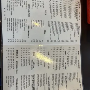 Menu 1/25 pretty reasonable priced as compared to other pho places around