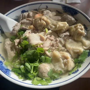 #9 - Combination Wonton Noodle Soup (half/half noodles)