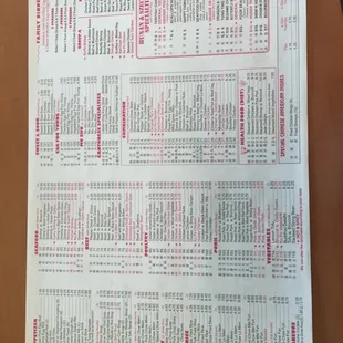 menu