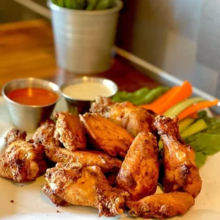 Their wings are great...we order them each time! Dry with sauce on the side.