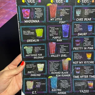 the cocktail menu