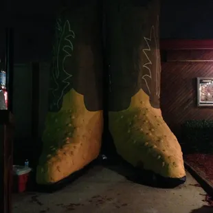 big boots they have outside their club