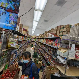two people in a grocery store